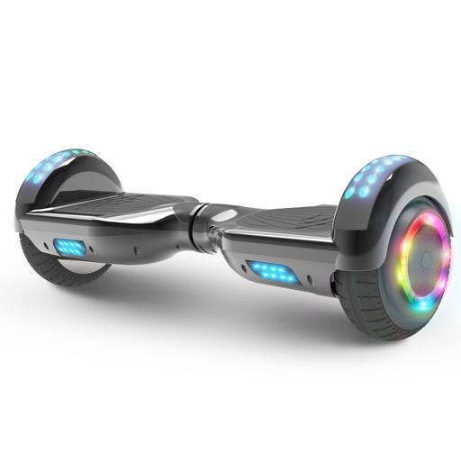6.5'' Hoverboard  LED STAR FLASHING WHEELS Scooter -Chrome black
