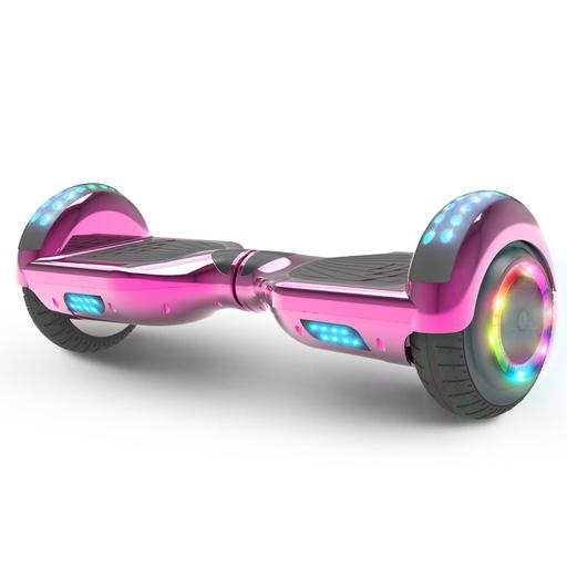 6.5'' Hoverboard  LED STAR FLASHING WHEELS Scooter -Chrome pink